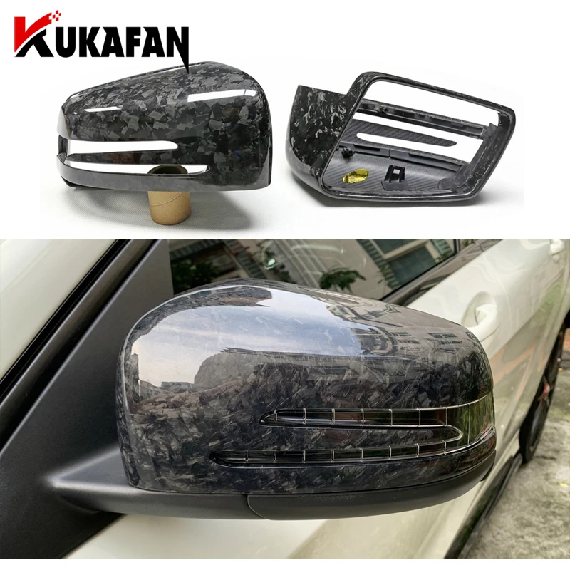 Кованые зеркальные крышки из настоящего углеродного волокна для Benz AMG W176 W207 W212 W204 C117 X156 C218 A C E CLS CLA GLA