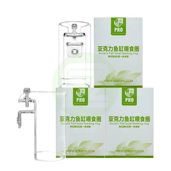 

Clear Acrylic Fresh and Reef Tank Fish Feeding Ring Suite for Vertical and Horizontal glass Easy for Fish Food Feeder