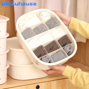 

Underwear Bra Storage Boxes Drawer Divider Socks Home Organization Candy Colors Wardrobe Dormitory Student Organizer with Cover
