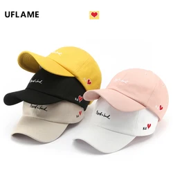 UFLAME Trendy Love Baseball Cap for Women Men Letter Embroidery Summer Visor Hats Adjustable Unisex Snapback Hat Couple Golf Hat