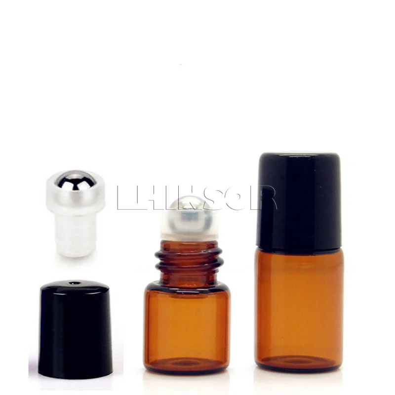 50 шт./упак. 1 мл 2 мл 3 мл 5 мл 10 мм Янтарное стекло рулон на бутылки Doterra емкости для образцов тест флаконы для эфирных масел с роликовым шаром