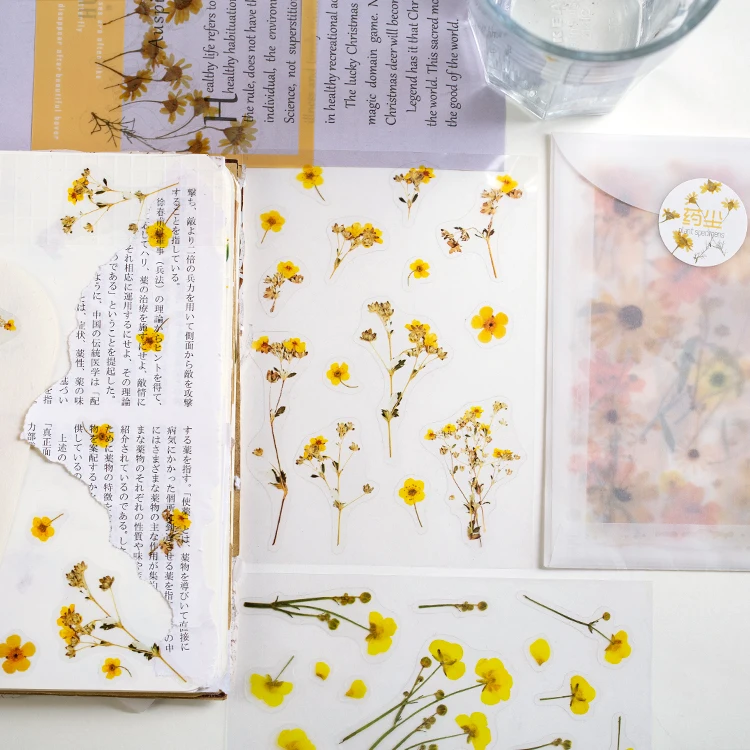 Винтажные осенние листья растения цветы пуля журнал декоративные наклейки этикетки дневник стационарные DIY наклейки в альбом хлопья Скрапбукинг