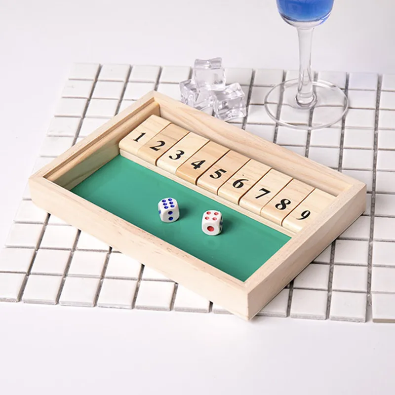 KTV Bar Drink Flop Drink Game Props Toy Drinking Game Wooden Digital Flipping Tag Game