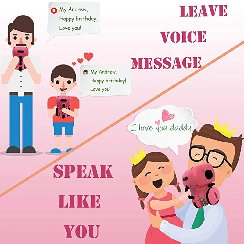 2022 New Toy Pink Robot Intelligent Robot Toy Dance Sing Repeating Recorder Touch Control Voice Control Gift Toy for Kids Age3+ 4