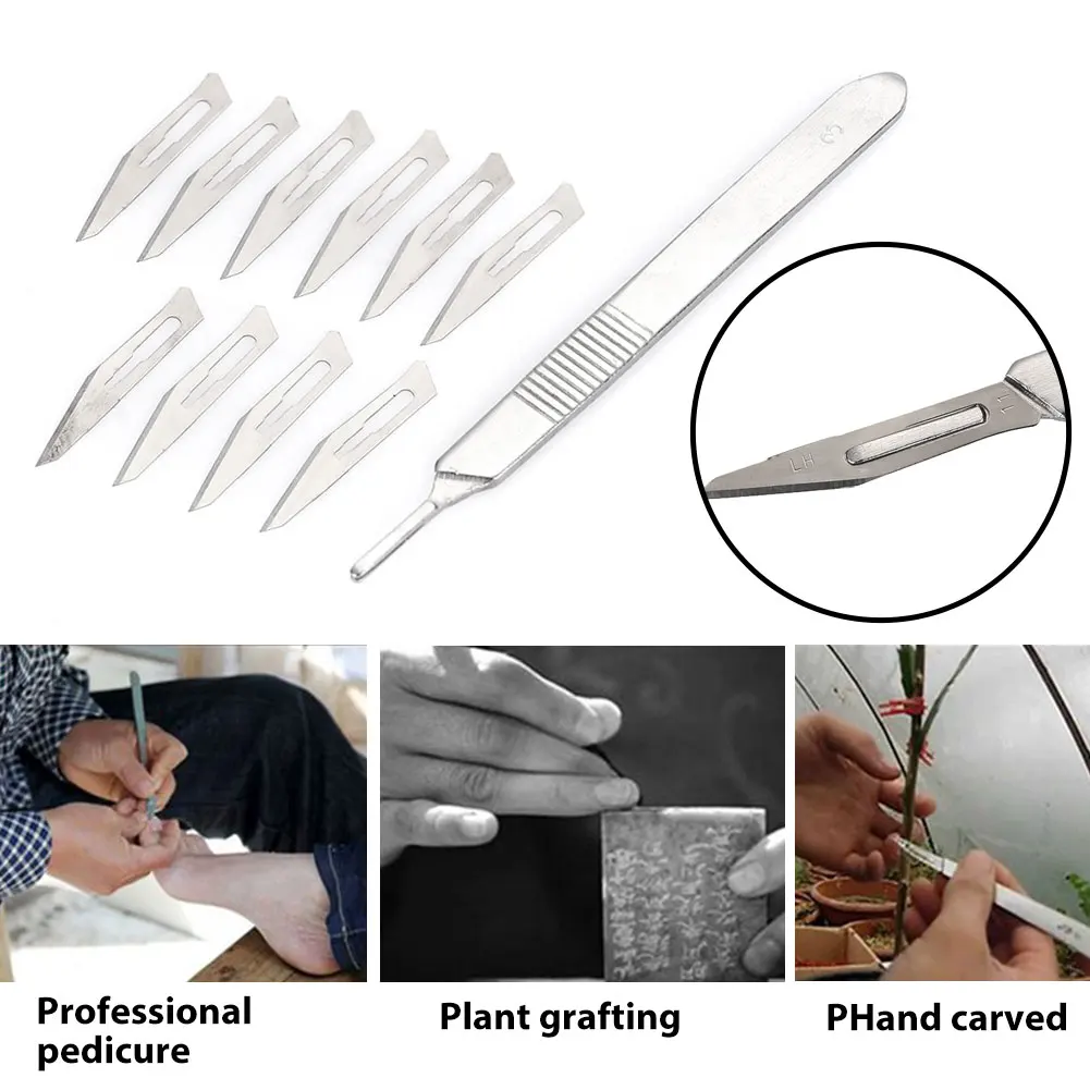 

Silver Stainless Steel Paper Cutting Knife Castration Blade Sticker Blade Carving Knife Sturdy Medical Equipment Tool Scalpel