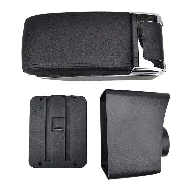DWCX Автомобильная консоль подлокотник ящик для хранения черный подходит для VW Polo Mk5 Vento 2010 2011 2012 2013