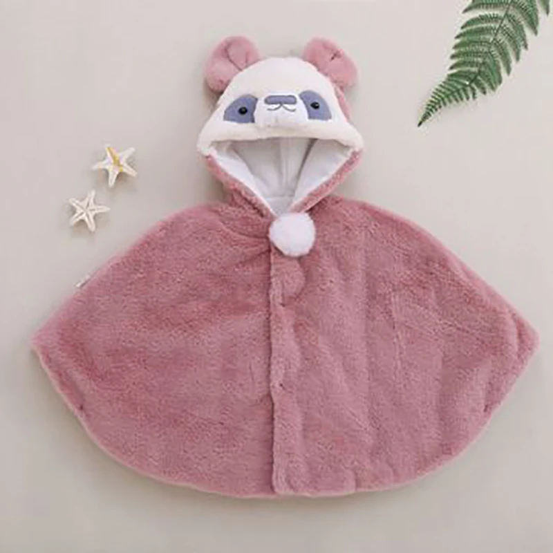 pink Детская зимняя куртка с капюшоном для мальчиков и девочек, плотные теплые пончо и накидки, повседневная детская верхняя одежда, плащ - Цвет: pink