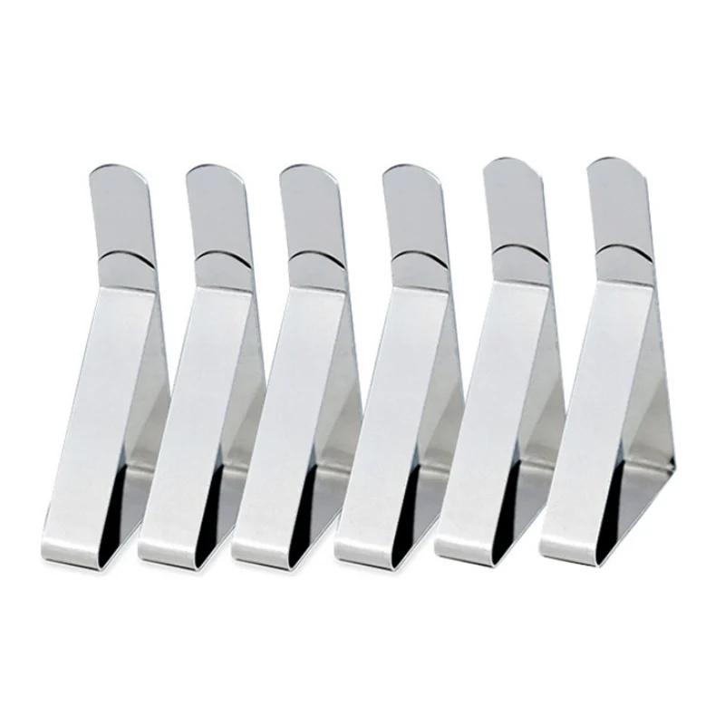12 Pcs/Set Stainless Steel Table Cover Cloth Tablecloth Clip Clamp Adjustable Holder For Hom Wedding Party Picnic Table Cloth