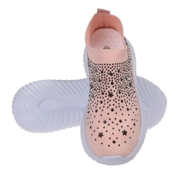 

women sneaker flat shoes soft shoe mesh breathable slip on round toe casual shoes big size new 2019 Spring/Autumn shallow E11