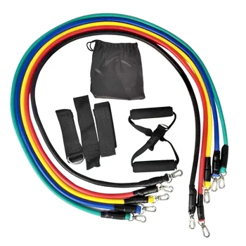

11 Pcs/Set Latex Resistance Bands Crossfit Training Exercise Yoga Tubes Pull Rope,Rubber Expander Elastic Bands Fitness with Bag