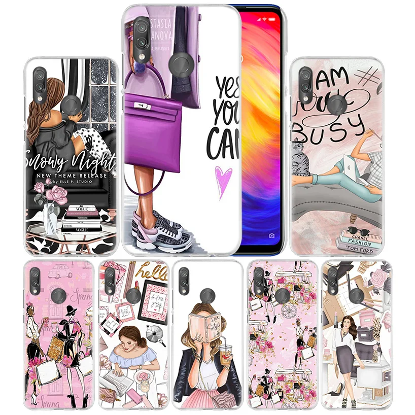 

Vogue Girl Shopping Case for Xiaomi Mi 9T CC9 CC9E A3 Lite 8Lite Redmi Note 7 K20 Pro Hard PC Carcasa Fundas Phone Coque Cover