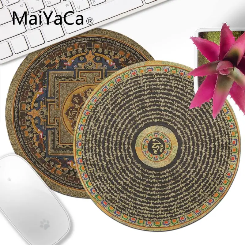 MaiYaCa индийская Мандала с символом Ом в центре офисные мыши игровой круглый коврик