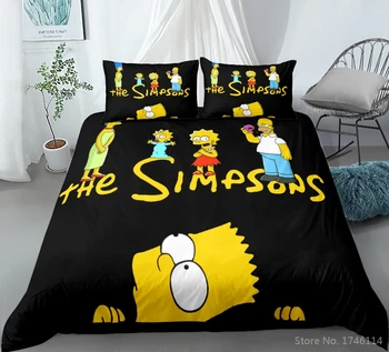 

Simpsons Family 3D Cartoon Duvet Cover Pillowcases Set Twin Full Queen King Size Bedding Set Bed Linen Bedclothes Home Textile