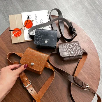 

Bag female 2020 new retro wild stone pattern mini square bag multifunctional waist bag chest bag coin purse wholesale