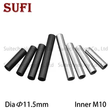 5 шт. внутренняя M10 Женская резьбовое соединение нарезная трубка полый прямой стержень Серебристая Черная внутренняя зубная трубка аксессуары