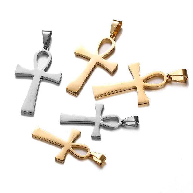 10Pcs/lot Egypt Symbol Stainless Steel Charm Ankh Pendant Charms Fit Necklace DIY Jewelry Making | Украшения и аксессуары