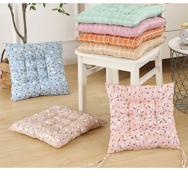 Печатные подушки, стулья, подушка для сидения, японские татами, маленькая Цветочная квадратная подушка для стула, садовая мебель, защитный коврик для дивана