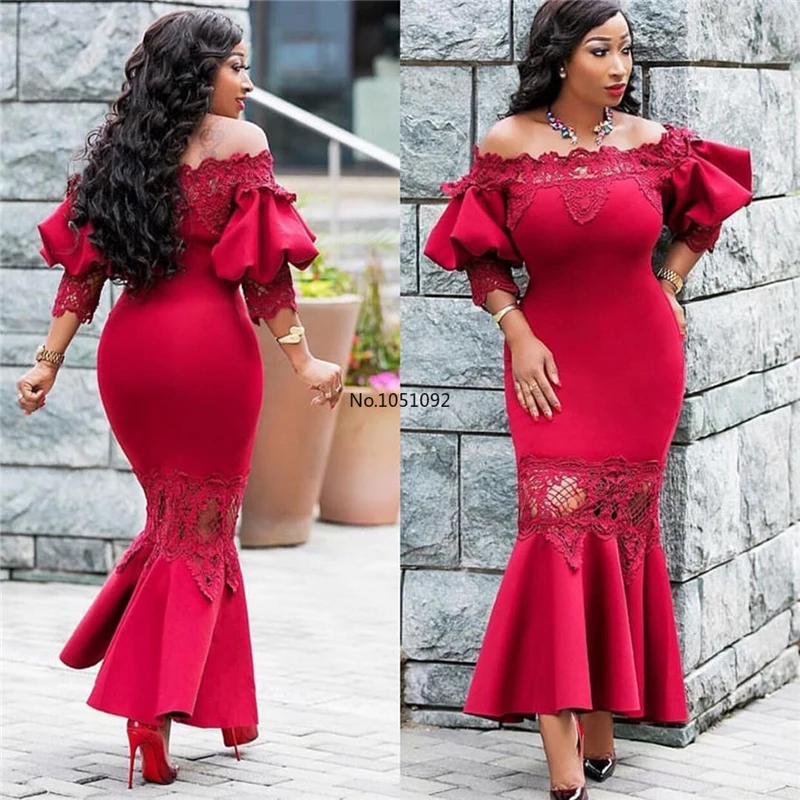 

2020 African Dresses For Women Sexy Off Shoulder Maxi Dress Elegant Lady Mermaid Dress Robe Female Plus Size African Clothes