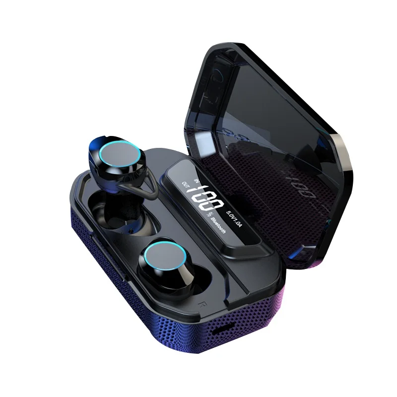 TWS 5.0 Bluetooth Earphone Wireless Gaming Headset IPX7 Waterproof with LED Display Smart Charging Box Wireless Stereo Headphone