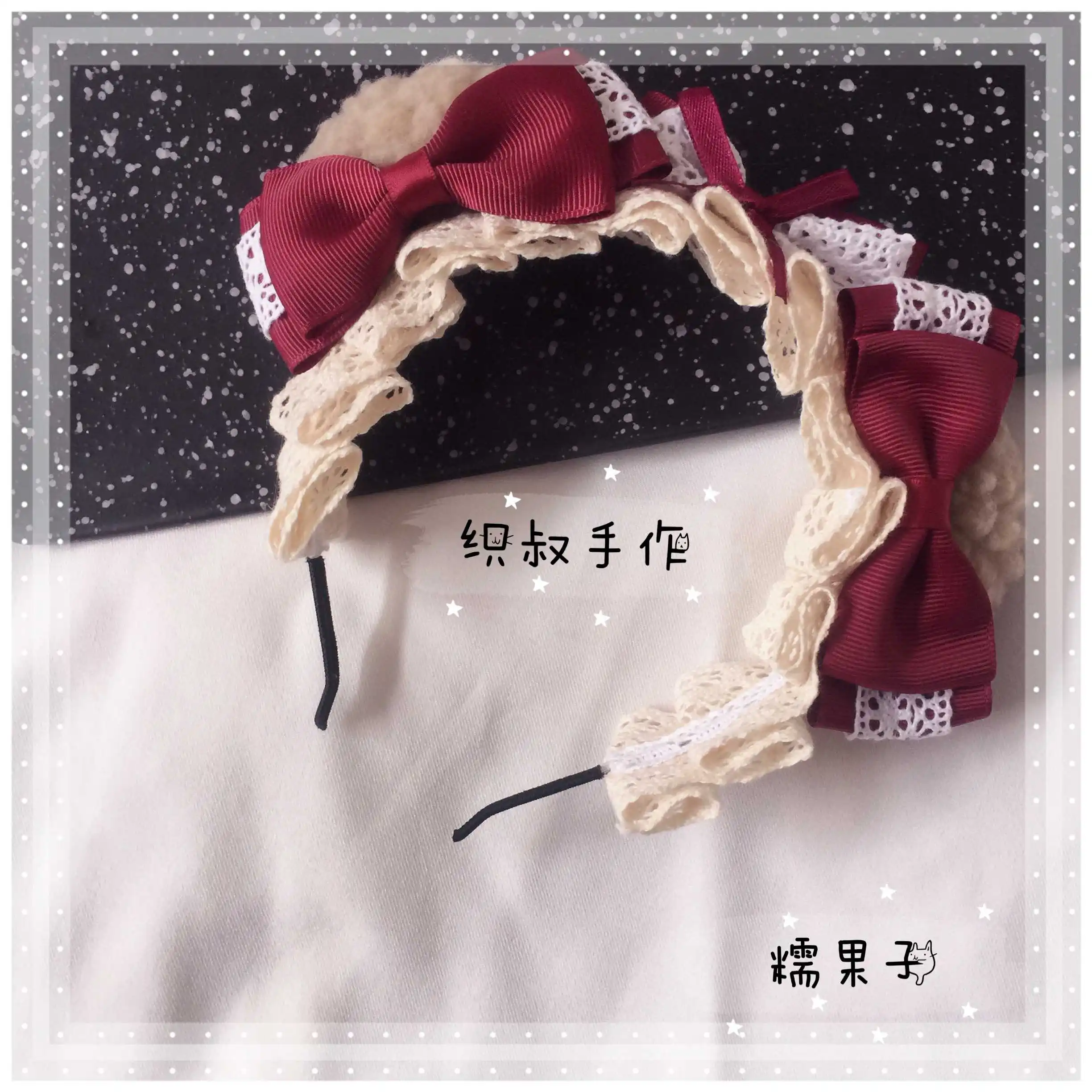 

Cute Bear Ear Lolita KC Hairband Sweet Women's Mori Girl Headband Cosplay Headpiece Cosplay DIY hair clasp Headwear