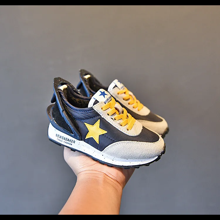 Зимние детские спортивные кроссовки черные повседневные Брендовая обувь для