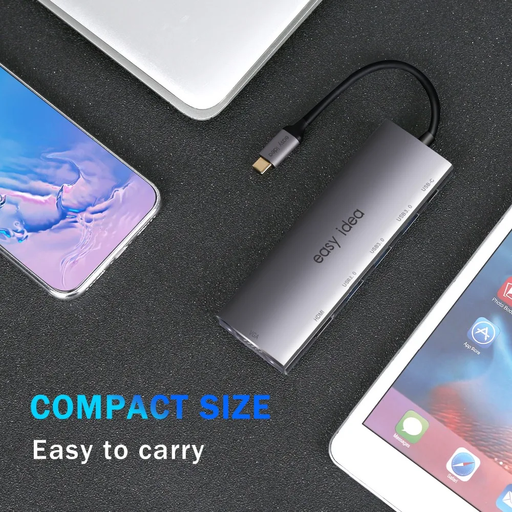 OTG usb-хаб 3,0 USB C концентратор HDMI 3 порта разветвитель Мульти USB 3,0 type C концентратор USB-C Hab VGA Адаптер C док-станция для MacBook Pro Аксессуары