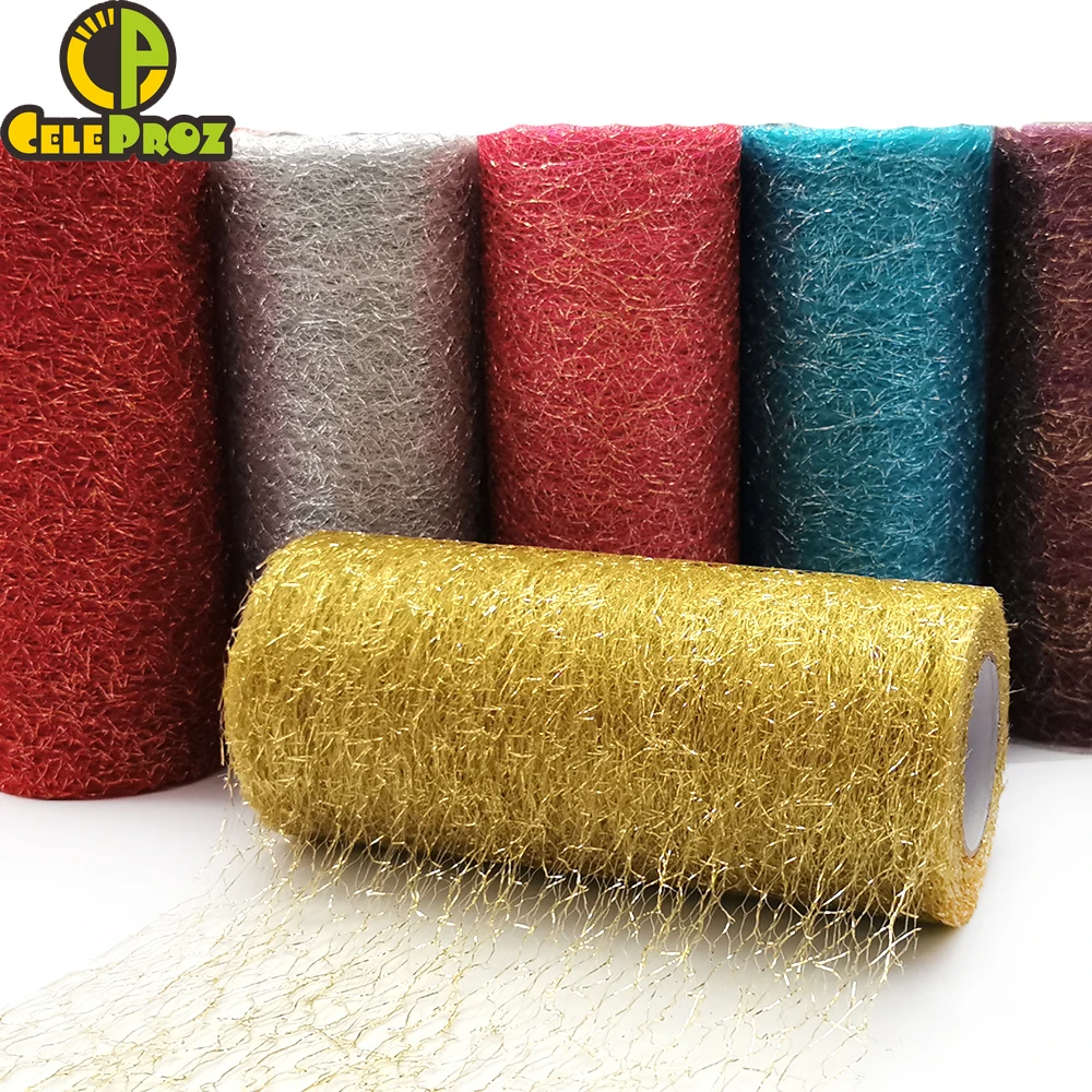 Tulle Organza Fabric 15cm 10Yards 9.2M Roll Ribbon for Tutu Skirt Wedding Bouquet Chair Sash Table Runner Birthday Party Decoration