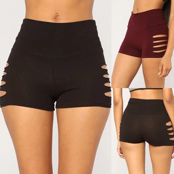 

New Side Hole Three-point Shorts Yoga Breathable Sports Pants High Elastic Hip Running Pants Gym Sexy Sports Fitness Yoga Shorts