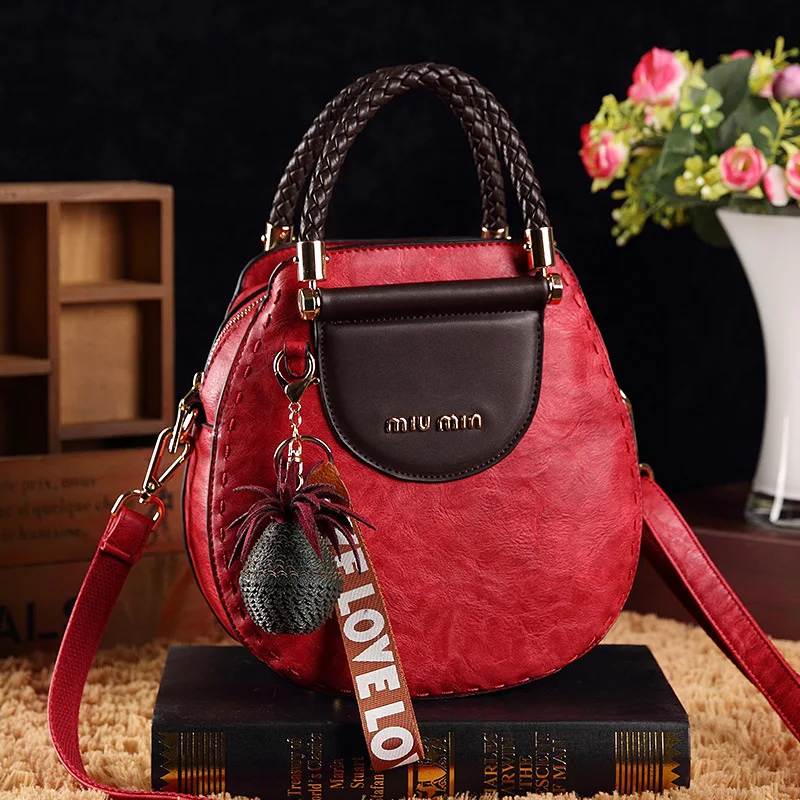 Маленькие летние винтажные сумки для женщин, из искусственной кожи, сумка-тоут, женская сумка-мессенджер на плечо, ручная сумка через плечо, роскошный дизайн AB02 - Цвет: Rose Red