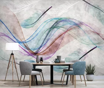 

CJSIR Custom Nordic Feather Abstract Lines Modern Wallpaper Mural TV Background Papier Peint Mural 3d Wall Papers Home Decor