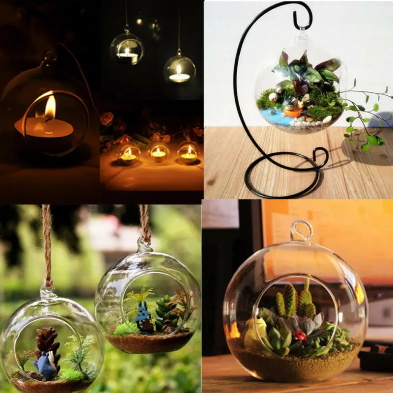 

Crystal Glass Hanging Candle Holder Candlestick Romantic Wedding Dinner Decor