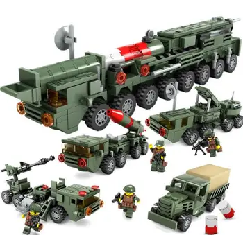 

Russia RS-12M Topol Missile launching vehicle 4 In 1Model Building Blocks Educational Military Arms Bricks Toys For Children