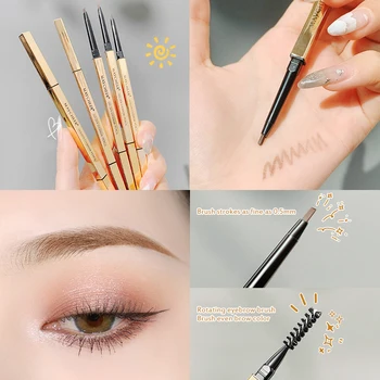 

Small Gold Bar Double-headed Eyebrow Pencil Ultra-fine Long Lasting Waterproof And Sweat-proof Natural Eyebrow Pencil Eye Makeup