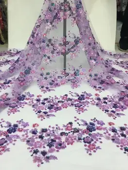 

Fashion New Design African Lace Fabric High Quality French Emerald green Embroidered Tulle Lace Fabric with Sequins 5 yards/lot