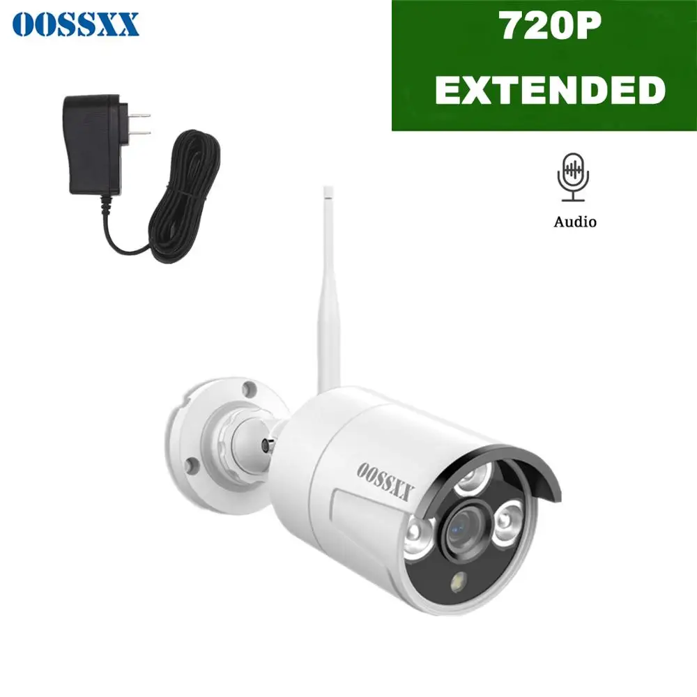 

OOSSXX 720P HD CCTV IP Camera Indoor Outdoor IP67 Waterproof 1.0MP P2P Onvif Surveillance Home Security IP Camera Audio Record