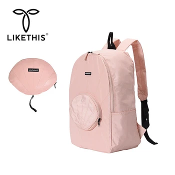 

LIKETHIS Women Backpack Travel Outdoor Bag Foldable Soft Skin Pack Neutral Waterproof High Quality 210D Nylon Sport Shell Bag