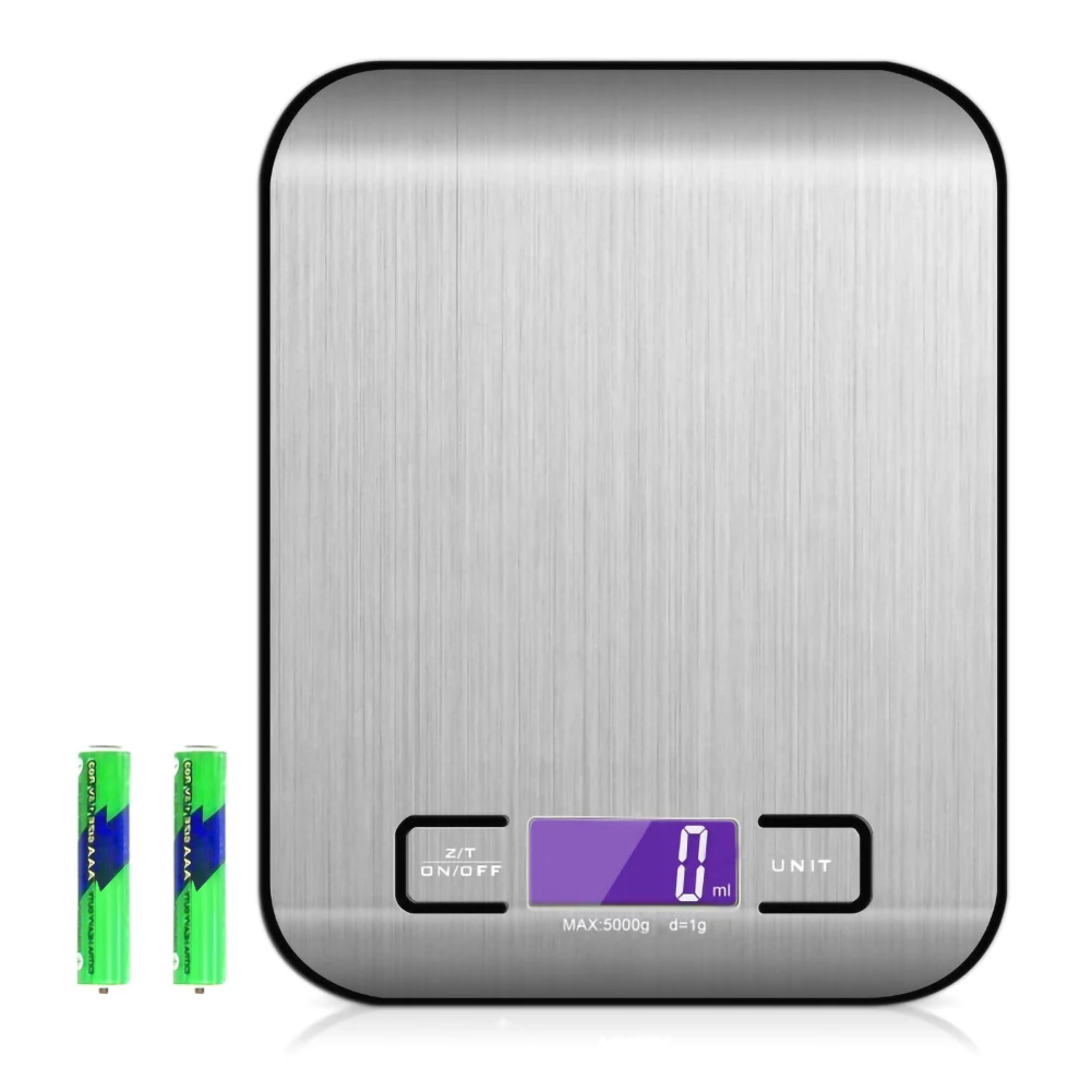 10/5Kg cocina peso electrónica Escala de comida de acero inoxidable dieta Postal equilibrio cocina herramienta de medición LCD gramo Digital escalas