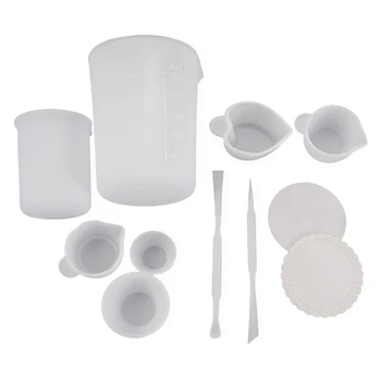 

1 Set Reusable Mixing Nonstick Measuring Cups Silicone Stirrers Crystal Epoxy Resin Glue DIY Crafts Jewelry Making Tools