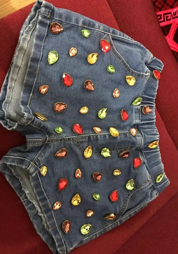 shorts preorder Европейский и американский ретро красочные стеклянные стразы украшения пуш-ап бюстье женские без косточек обрезанный Топ жилет размера плюс - Цвет: shorts preorder