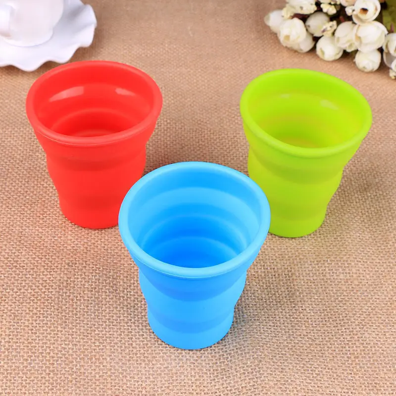 Hot Sale Portable Silicone Retractable Folding Cup With Lid Outdoor Telescopic Collapsible Drinking Travel Camping Water | Дом и сад