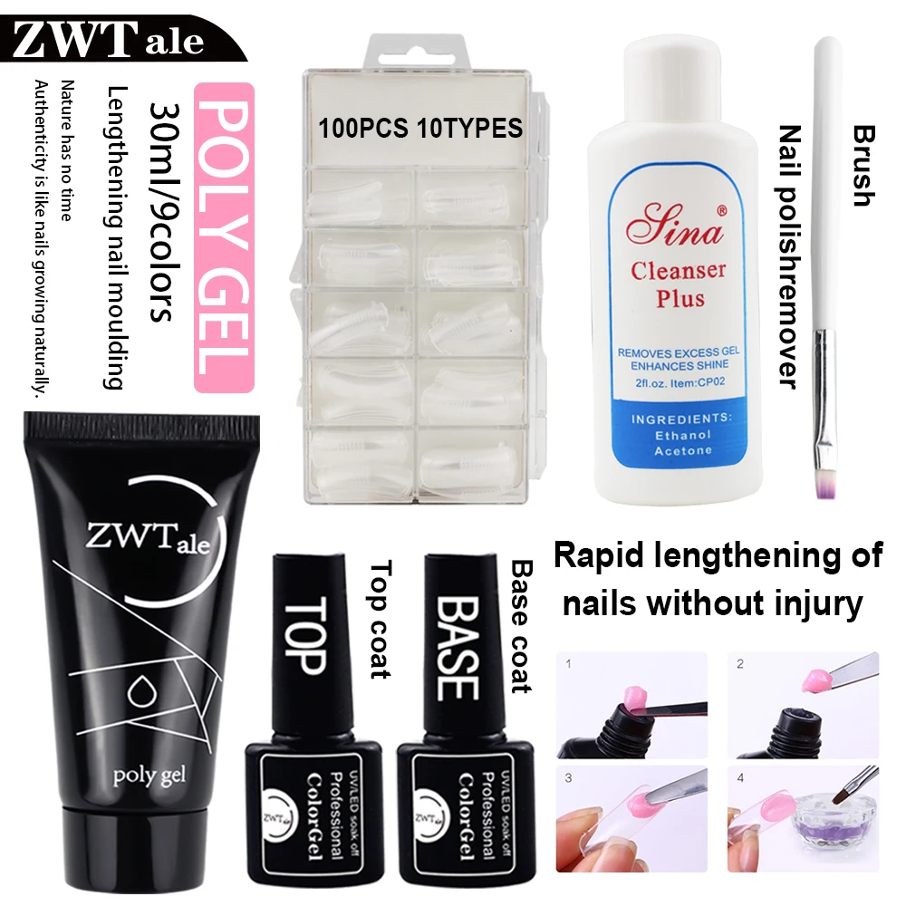 

V-Love Poly Gel UV LED Quick Building For Nail Extensions Hard Gel Polygel set All for Manicure Set Gel Nail Art Kit 30ml
