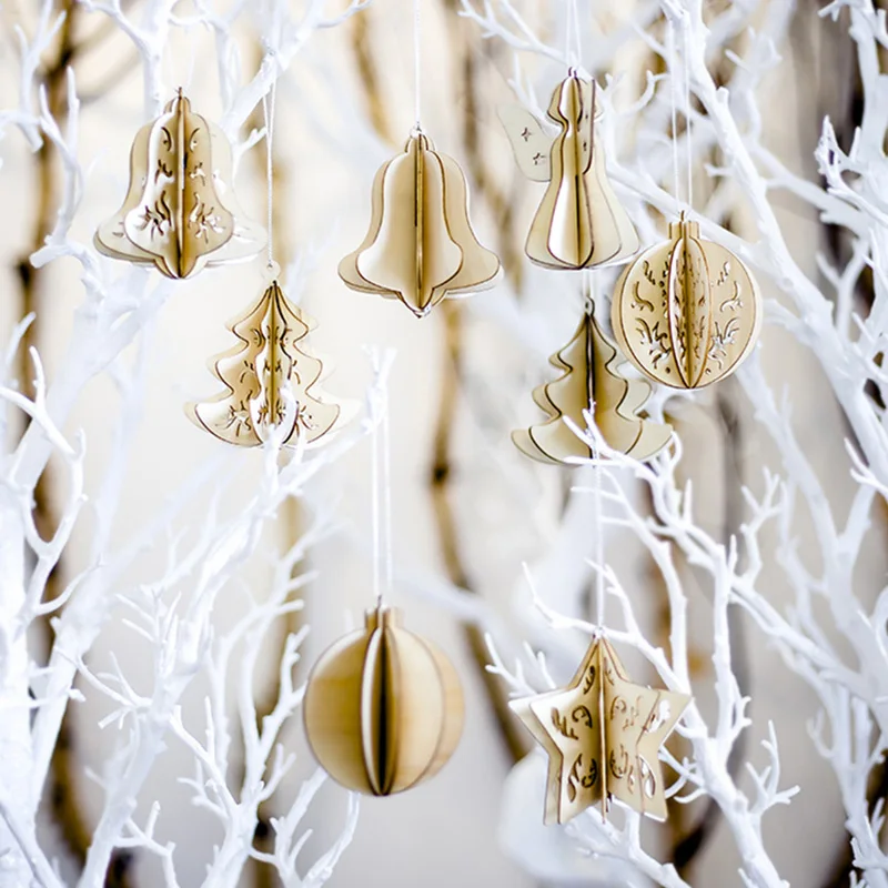 5Pcs Wooden Splicing Christmas Hanging Pendants Christmas Party Home Decoration Handicraft Gifts Xmas Tree Hollow Wood Ornaments 5Pcs Wooden Splicing Christmas Hanging Pendants Christmas Party Home Decoration Handicraft Gifts Xmas Tree Hollow Wood Ornaments