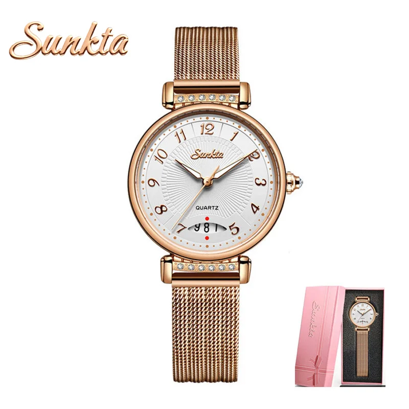 Montre Femme,, SUNKTA, женские часы, Топ бренд, Роскошные, модные, водонепроницаемые часы для женщин, Relogio Feminino, женские часы, Reloj Mujer