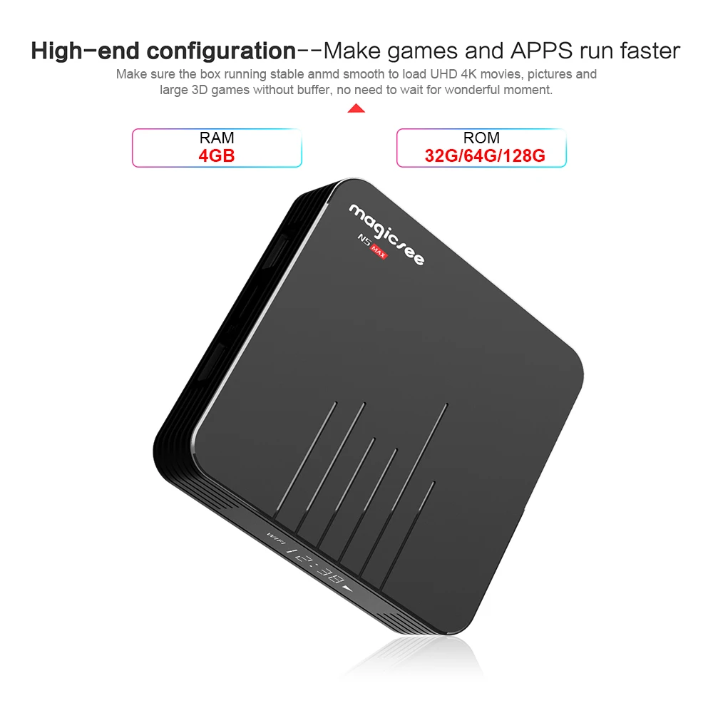 Magicsee N5 Smart Android 9,0 ТВ приставка S905X3 четырехъядерный 64 бит 4 ГБ/128 ГБ 2,4G и 5G WiFi 4K Miracast HD медиаплеер приставка ТВ Android