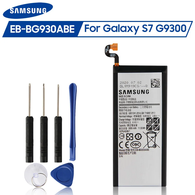 Оригинальная Аккумуляторная батарея для Samsung GALAXY S7 Φ G930F G930A G930L G9308 G930V EB BG930ABE G930 3000