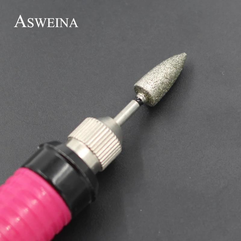 ASWEINA 1 шт. остроконечный Черный Цвет Алмазный материал для дизайна ногтей сверла электрическая резка роторные аксессуары инструменты для полировки ногтей