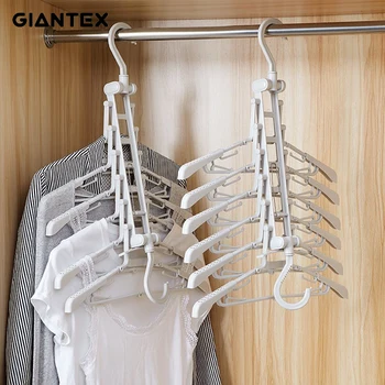 

Giantex Telescopic Clothes Hanger Racks Portable Plastic Display Hangers Windproof Multifunction Hanger Baby Clothing Organizer