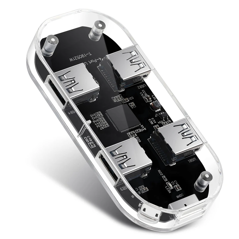 Usb-хаб прозрачный USB3.0 адаптер 4 порта USB комбинированное устройство для чтения карт SD TF все в одном для ПК/ноутбука