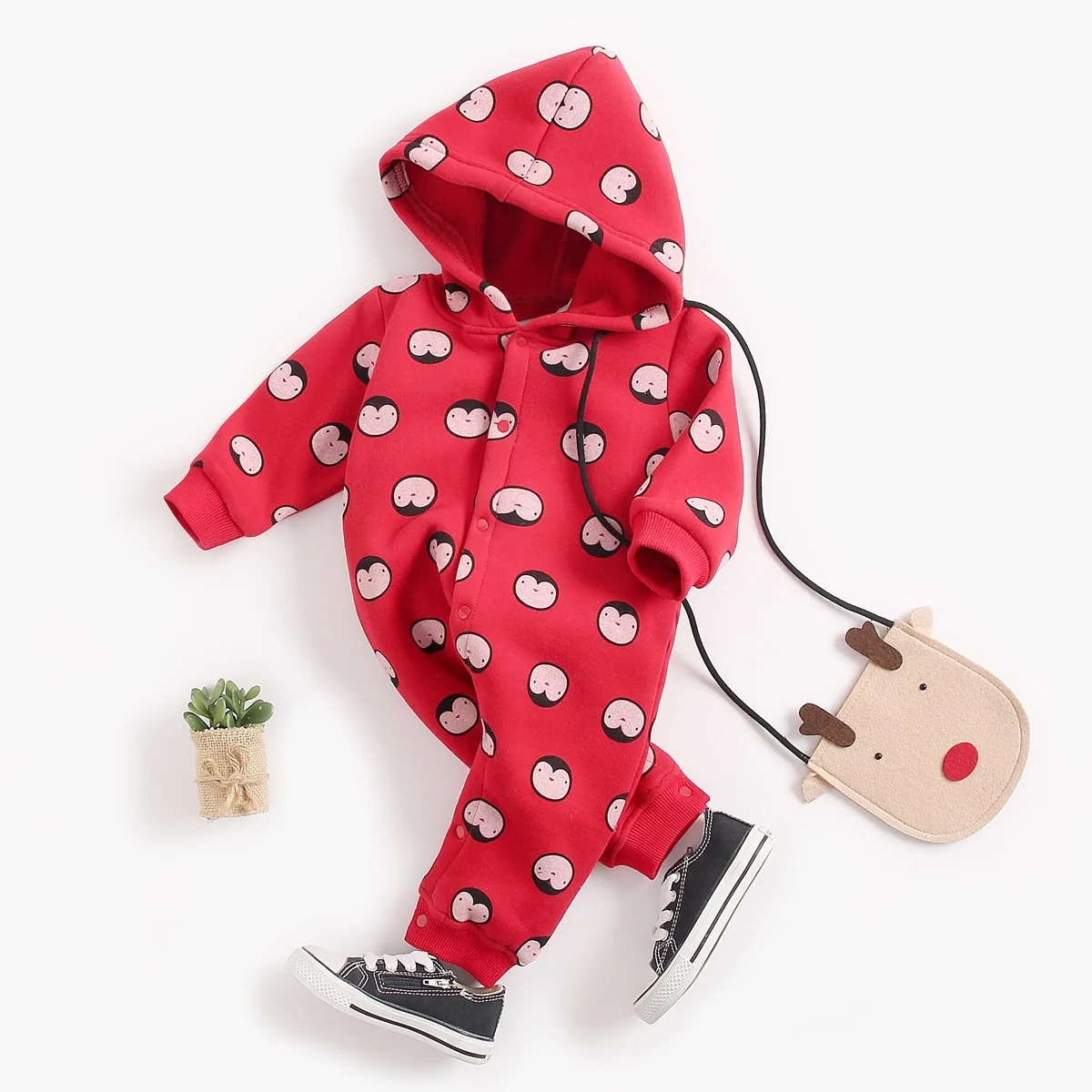 

Newborns Clothes Autumn And Winter Baby Long Climbing Baby Onesie Winter Korean-style Cartoon Romper Crawling Clothes Hot Sellin