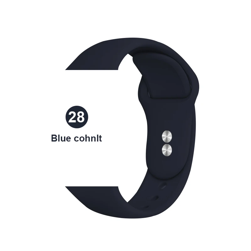 28 Силиконовый спортивный ремешок для часов Apple Watch 5 4 3 2 1 38 мм 42 мм ремешок для часов iwatch 40 мм 44 мм силиконовый браслет - Цвет ремешка: 28